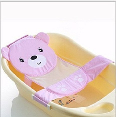 Baby Bath Seat Support Net Bathtub Sling Shower Mesh Bathing Cradle Rings Gift Pink