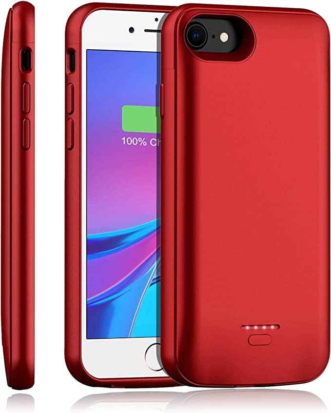 Battery Case for iPhone 8/7/6s/6/SE 2020, YISHDA Upgraded [4000mAh] Magnetic Slim Extended Battery Case，Protective Portable Charging Case，Rechargeable Charging Case (4.7 inch) –Red