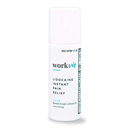 Workvie 4% Lidocaine Pain Relief Roll On Cream - Extra Strength- Instantly Numbs Muscle and Joint Pain - Plus Arnica, Menthol and Aloe - for Sensitive Skin
