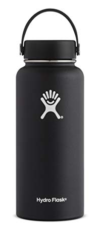 Hydro Flask 18 oz Double Wall Vacuum Insulated Stainless Steel Leak Proof Sports Water Bottle, Wide Mouth with BPA Free Flex Cap, Black