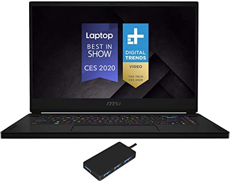 MSI GS66 Stealth 10SGS-031 Gaming and Entertainment Laptop (Intel i9-10980HK 8-Core, 64GB RAM, 1TB PCIe SSD, NVIDIA RTX 2080 Super Max-Q, 15.6" Full HD (1920x1080), WiFi, Win 10 Pro) with USB Hub