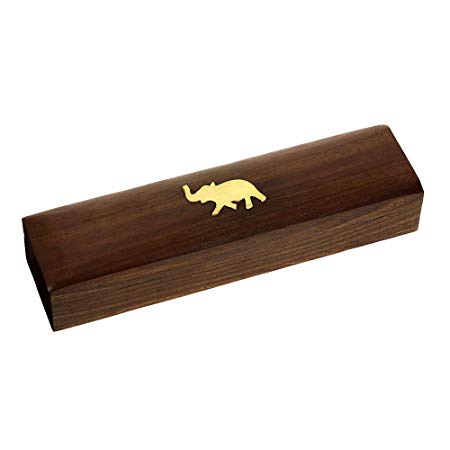 Indian Elephant Jewelry Holder - 8 x 2 x 1.25 Inch Small Wood Box - Jewelry Boxes for Necklaces Women