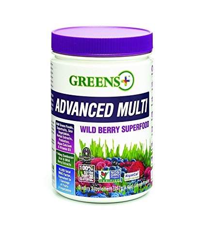 Greens Plus Advanced Multi Wild Berry Superfood | Dietary Supplement | Soy Dairy & Gluten free - 267 gram Greens Powder