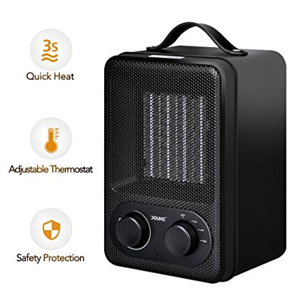 Personal Fan Heater, DOUHE 2-In-1 PTC 1500W/850W Space Heater, Electric Table Heater for Small Room with Over Heat Protection