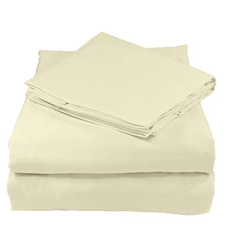 Whisper Organics 100% Organic Cotton Bed Sheet Set, 200 Thread Count, Soft Percale - GOTS Certified (Queen, Natural)