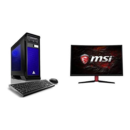 CybertronPC- AMD FX-8300 3.30GHz, 16GB DDR3 Memory, GTX 1050, 1TB HDD, DVDRW, Microsoft Windows 10 & MSI Gaming Monitor 27" Curved non-Glare LED Wide 1920 x 1080 144Hz Bundle