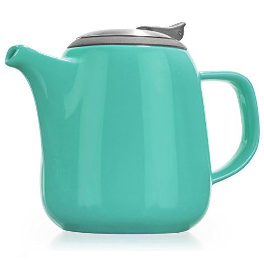 Tealyra - Daze Ceramic Teapot Seafoam Green - 27-ounce (2-3 cups) - Small Ceramic Teapot with Stainless Steel Lid Extra-Fine Infuser for Loose Leaf Tea - 800ml