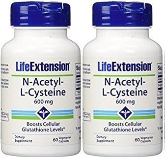 Life Extension N-Acetyl Cysteine 600 Mg, 60 vegetarian caps (2 bottle pack)