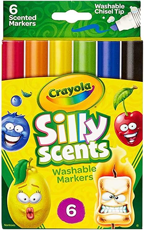 Crayola Silly Scents Scented Markers, Washable, 6Count