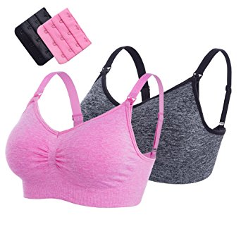 HDLTE Women's Seamless Nursing Bra Wireless Maternity Bras Intimates Breastfeeding bras Lingerie Top with Removable Cups