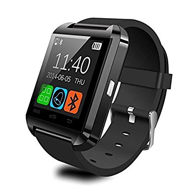 Amazingforless Black Bluetooth Touch Screen Smart Wrist Watch Phone Mate with for Smartphone SIM/TF Apple iphone 4/4S/5/5C/5S/6/6s/6plus/6splus/7 Android Samsung S2/S3/S4/S5/S6/S7/Note 3/4/5/16