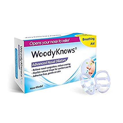 Snoring and Breathing Aid - INVISIBLE NASAL STRIPS from WoodyKnows - Advanced Nasal Dilators  Snore Stoppers  Nose Vents - Effective Comfortable and Durable Anti Snore Solution - Breathe and Sleep Right 3-Count S M L