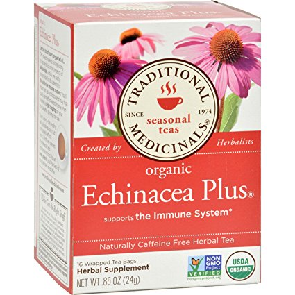 Traditional Medicinals Organic Echnicea Plus, Wrapped Tea Bags, 16 ct