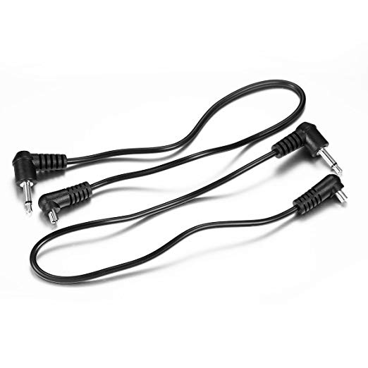 (2 PCS)3.5mm to Male Flash PC Sync Cable,12-Inch/30CM 3.5mm Plug to Male Flash Sync Cord for Camera Photography Connector