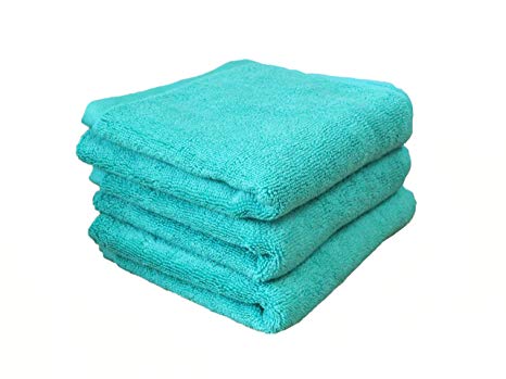 Heelium Bamboo Hand Towel for Sports & Gym, Ultra Soft, Super Absorbent, Antibacterial, 600 GSM, 25 inch x 15 inch, Pack of 3 (Teal)