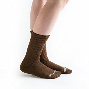 Doc Ortho Ultra Soft Loose Fit Diabetic Crew Socks: X-Large (Brown) 3 Pairs
