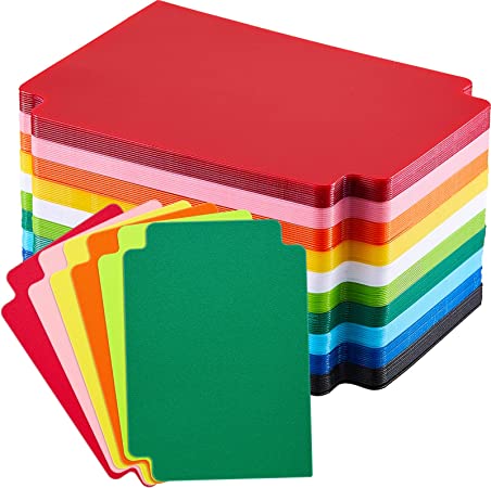 Trading Card Dividers Multicolor Card Page Dividers Frosted Card Separator with Tabs Plastic Divider Cards for Games Sports, 2.7 x 3.8 Inches (100)