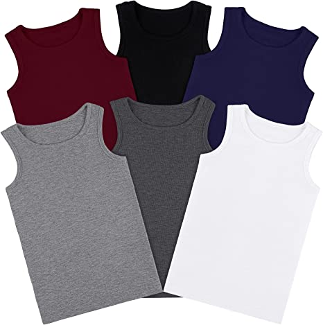 Cooraby 6 Pack Toddler Tank Top Kids Undershirts Soft Undershirt for Boys and Girls