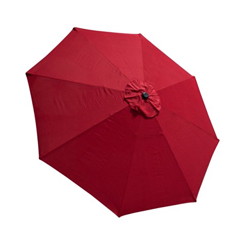 9ft Umbrella Replacement Canopy 8 Ribs in (Canopy Only) (Red)