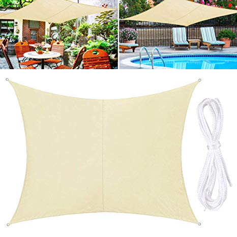 TedGem Sun Sail Shade, Sun Shade Sail, Sun Sail Car Sunshade Waterproof Awning Made of High-grade Polyester, 160 g/m2, 95% Sunscreen Effect, PU Impregnated, Dustproof and Windproof(2x3m)