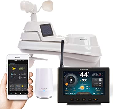AcuRite 01211M 5-in-1 Wi-Fi Weather Station Future Forecast Powered by Dark Sky, Black