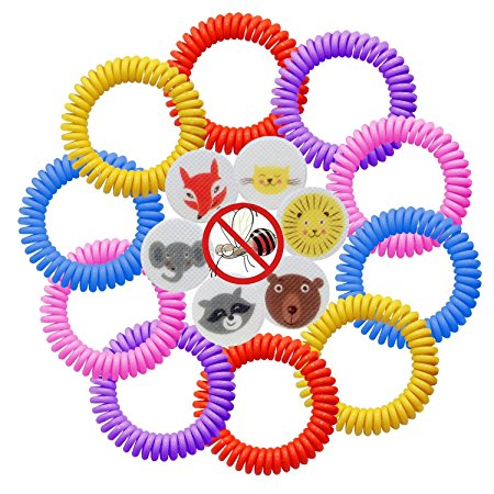Gorgeous Ranch Mosquito Repellent Bracelets 20 Pack,100% Natural Deet-Free Waterproof Travel Insect Repellent Bands,Non-Toxic Safe Wristband, Outdoor Protection for Baby Kids and Adults