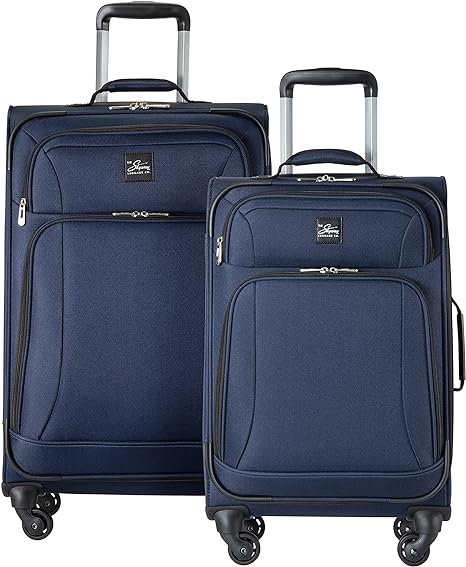 Skyway Epic Softside 4-Wheel Luggage Spinner Collection (Surf Blue, 2-Piece Set (20/24))