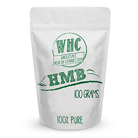 WHC HMB Powder 100g (100 Servings) | Prevents Muscle Breakdown | Preserves Muscle Mass | Essential for Athletes Operating at a Calorie Deficit | Calcium β-Hydroxy β-Methylbutyrate Monohydrate