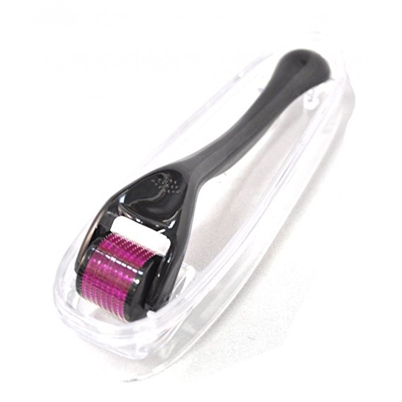 Derma Roller Boolavard® TM   FREE Travel Case - Titanium Alloy Micro Needle Roller - 540 Needles-Best Skin Roller for fa