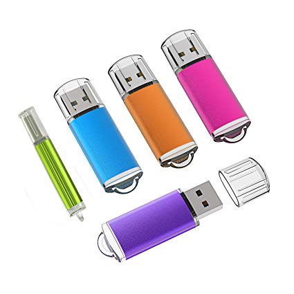 8GB USB Stick, KEXIN 5PCS USB 2.0 Memory Sticks USB Pen Flash Drive Thumb Drive (Blue,Purple,Hot-Pink,Green,Orange)