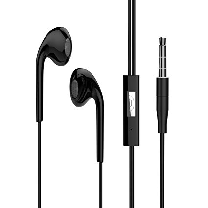 Wotmic Wired Earbuds in Ear Headphone Earphones with Microphone Wired Control Black