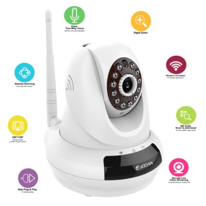 JOOAN JA-366 HD 1MP 720P Dome IP Network Camera Home Security WIFI Camera with 2-Way Audio, 30-foot Night Vision and Phone MIPC APP Remote Viewing