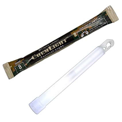 Cyalume ChemLight Military Grade Chemical Light Sticks, White, 6-Inch Long, 8 Hour Duration (Pack of 10)