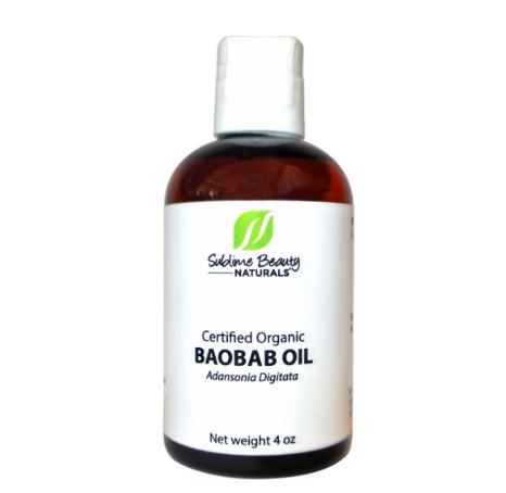 BAOBAB Oil USDA Certified Organic 4 oz. from Sublime Beauty Naturals.