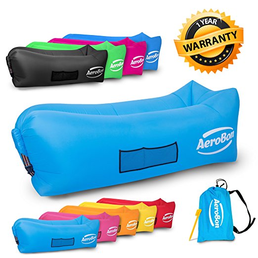 AeroBon PREMIUM - Gets Inflated and Holds Air 40% Better Than Analogues Thanks to the Single Inlet - No Film Inside- Inflatable Lounge Bag with Carry Bag Ideal for Indoor or Outdoor - 1 YEAR WARRANTY