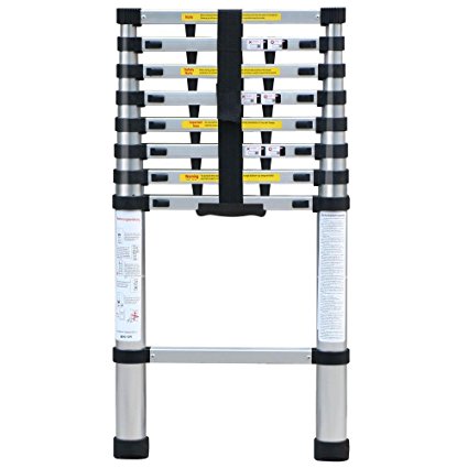 Yaheetech 8.5'/9.5'/10.5'/12.5' Portable Aluminum Telescopic/Telescoping Loft Ladder Extension (8.5')