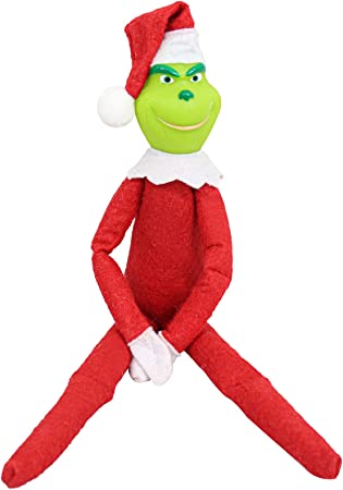 Christmas Grinches Plush Doll Toys,Stuffed Doll Red Green Monster Plush Toy,Christmas Decorations On The Shelf for Gifts