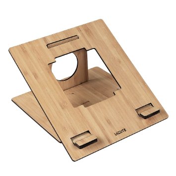 LAGUTE Laptop Stand for Desk, Portable Stand for Notebook Pad Macbook Pro (Bamboo)
