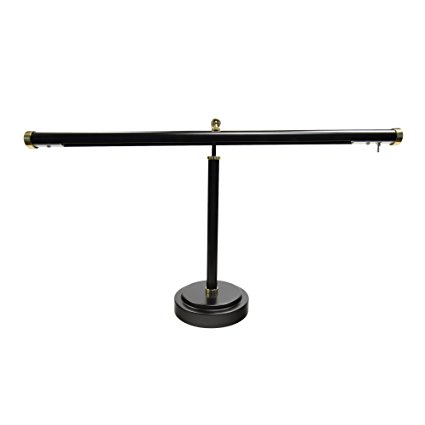 12-16 Ht Adjustable LED Piano Lamp - Black/Brass Accents