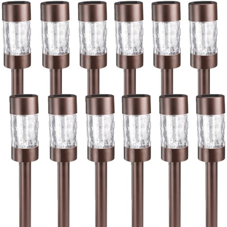 (12 Pack) Westinghouse 758365-78WH Pinnacle Solar Garden Stake Light (Bronze)