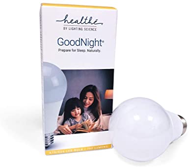 Lighting Science FG-02263 A19 LED GoodNight Sleep Enhancing Bulb, White