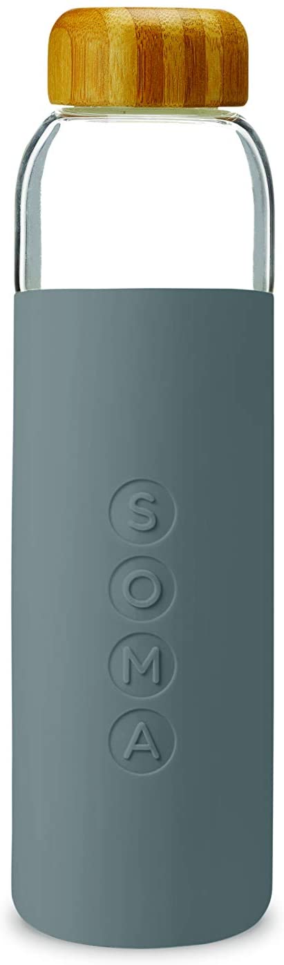 Soma V2 Glass Water Bottle, Grey, 289211, 17oz