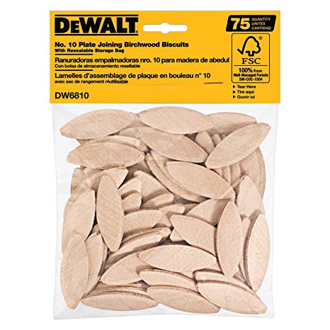 DEWALT DW6810 No. 10 Size Joining Biscuits (75 Pieces)