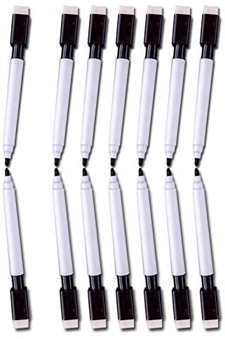 Dry Erase Markers,14 Pcs Black Dry Erase Marker with Magnetic Cap,Fine Point Dry Markers with Erase are Perfect for Writing on Whiteboard Mirrors Glass for School Office Home