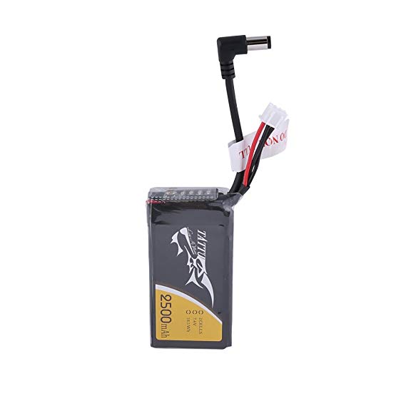 TATTU 2500mAh 2S 7.4v Fatshark Goggles Headset LiPo Battery Pack with DC3.5mm Plug and LED Power Indicator