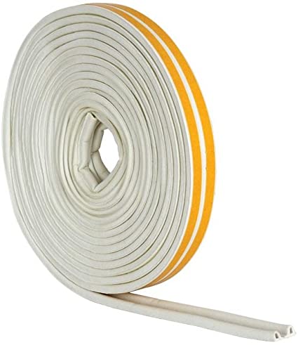 Stormguard EPDM P Profile Draught Excluder - Self Adhesive Rubber Weather Strip - 10m, White