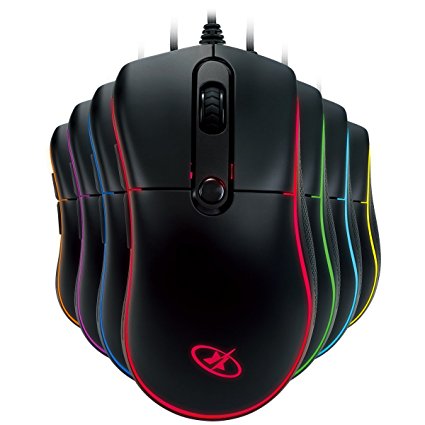 ROSEWILL RGB LED Lighting Wired USB Gaming Mouse, Gaming Mice for Computer / PC / Laptop / Mac Book with 6000 DPI Optical Gaming Sensor and Ergonomic Design with 6 Buttons (NEON M55)