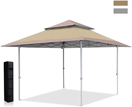 ABCCANOPY Patio 3.6x3.6 Gazebo Fully Waterproof Heavy Duty Pop Up Gazebo Wheel bag(brown)