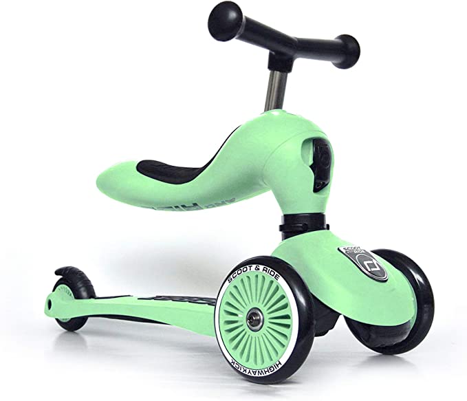 Scoot and Ride Unisex - Babies Highway Kick 1-Scoot & Ride 2-in-1 Kickboard with Seat (Kiwi) 1, 57.5 x 17.5 x 26.5 cm