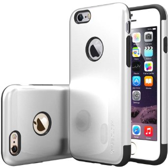 iPhone 6 Case, Caseology® [Sleek Armor Series] Dual Layer Impact Resistant [Silver] [Slim Fit Armor] for Apple iPhone 6 (2014) & iPhone 6S (2015) - Silver